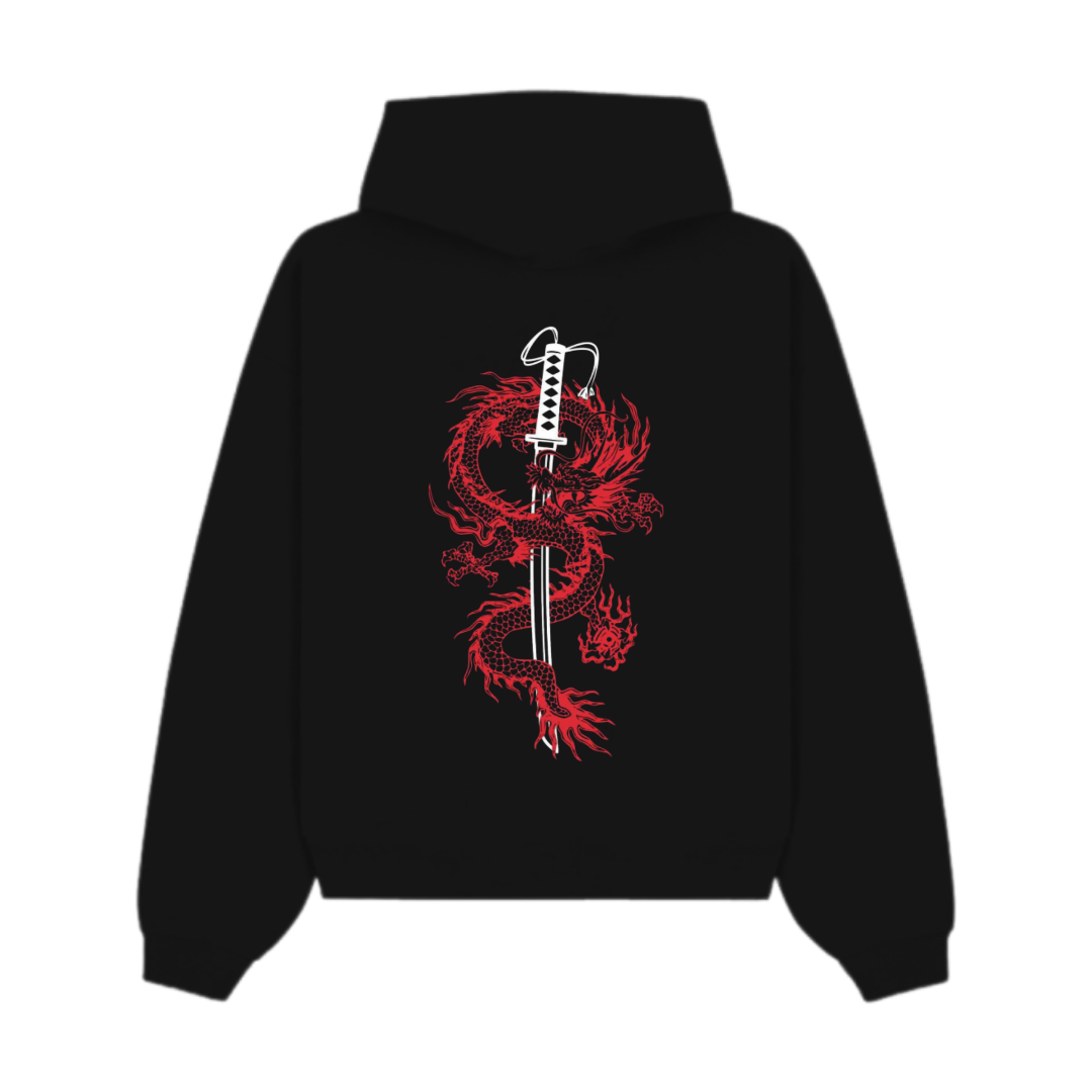 RED DRAGAN OVERSIZED HOODIE