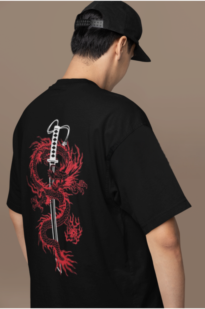 RED DRAGON OVERSIZED TEE